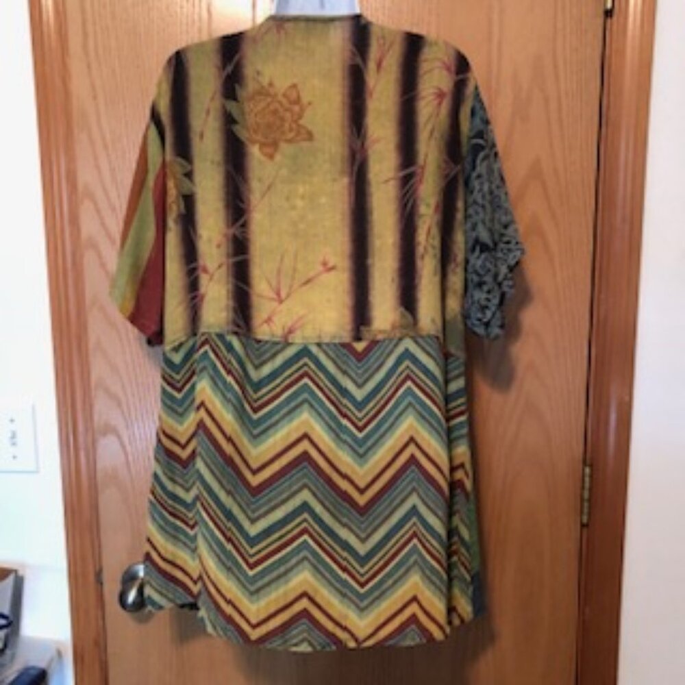 Tienda Ho Wrap Kimono Button Closure Multi Pattern Embroidery Wearable Art XL - Picture 7 of 8